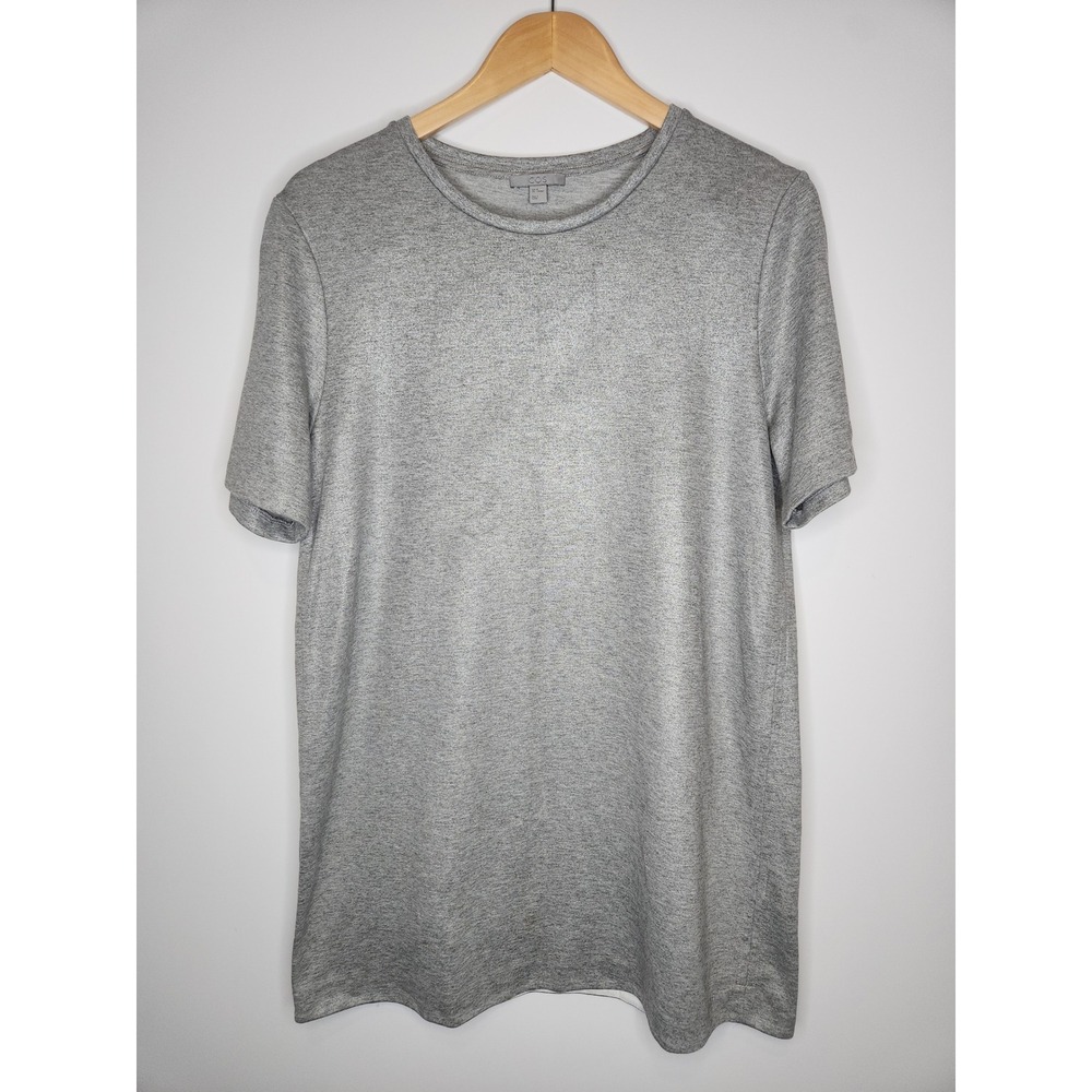 COS Metallic Grey Mini T-Shirt Dress Short Sleeve Crew Neck Size M